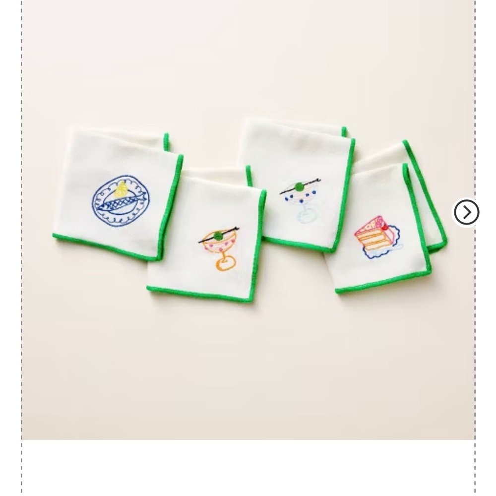 4ct Embroidered Icon Cloth Cocktail Napkin Cream - kate spade new york x Target